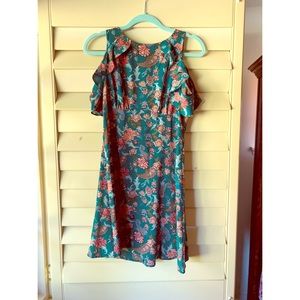 ❤️ Green Floral off shoulder dress